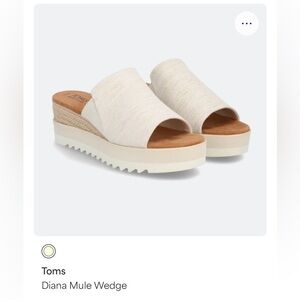 Toms Diana Mule Wedge in Cream and Tan